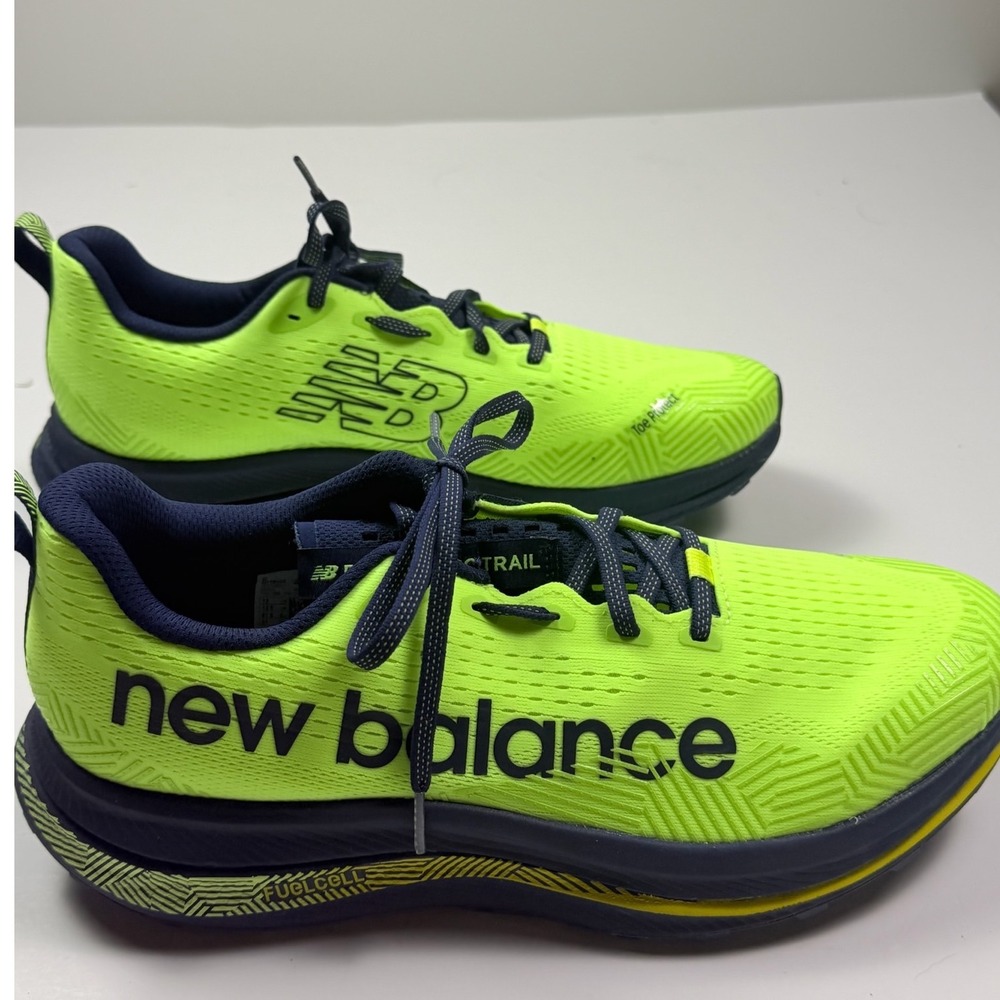 New Balance FuelCell SuperComp Trail Neon Yellow Navy Blue Running Shoes Size 13